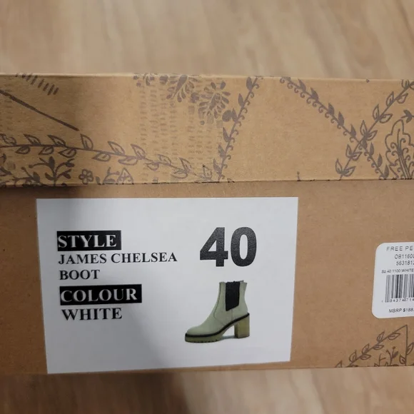 Free People Boots White James Chelsea Lug Sole Chunky Y2K 90s NIB - Picture 9 of 15
